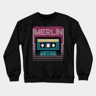 Personalized Merlin Name Vintage Styles Camping 70s 80s 90s Crewneck Sweatshirt